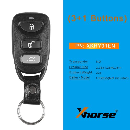 Xhorse XKHY01EN Wire Remote Key Hyundai 4 Boutons 5pcs/lot