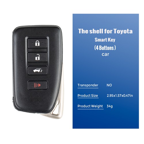 VVDI Toyota Smart Key Shell Coque De Clé 1824 Lexus 4 Bouton Pour SUV