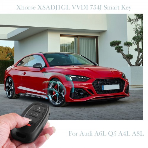 Xhorse VVDI XSADJ1GL Audi 754J 315/433/868MHZ Smart Key Clé Intelligente Fonctionne Avec Audi BCM2 Adaptateur Sans Soudure