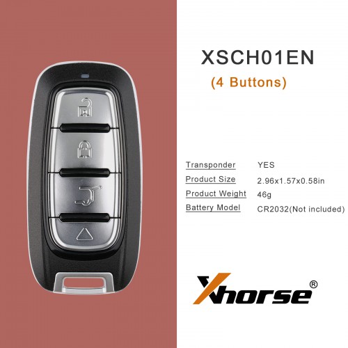 XHORSE XSCH01EN KE.LSL Style/ XSLR01EN LU.H Style XM38 Universel Smart Télécommande 5PCS