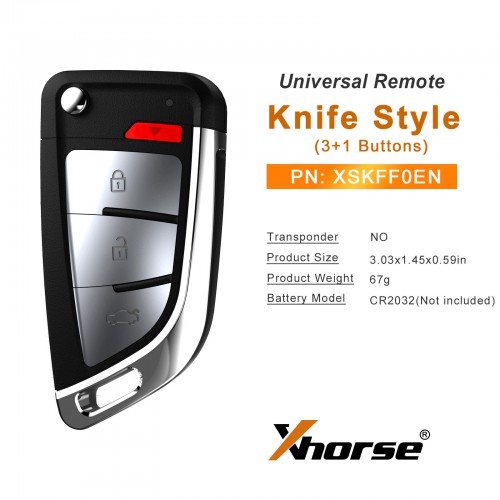Xhorse XSKFF0EN Knife Style 4 Bouton Télécommande Flip Universel Smart Clé 5PCS