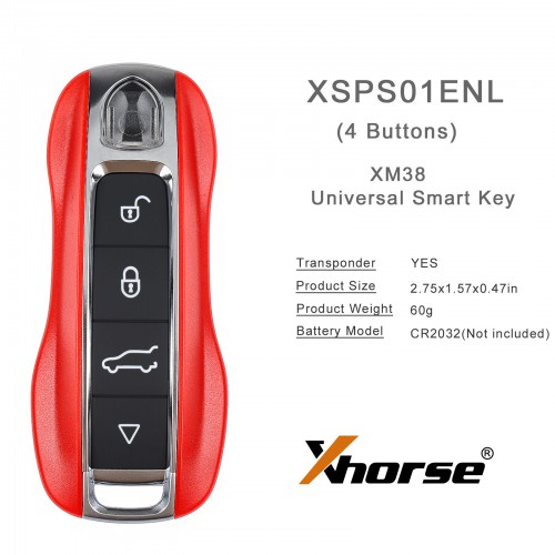 XHORSE XSPS01EN Porsche Style XM38 Smart Key Universel Télécommande 5PCS