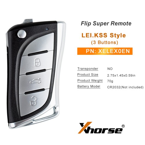 Xhorse XELEX0EN Super Remote Avec XT27A01 XT27A66 Super Chip Lexus Style 3 Bouton 5PCS